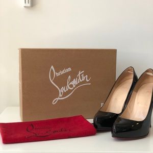 Christian Louboutin black patent leather heels